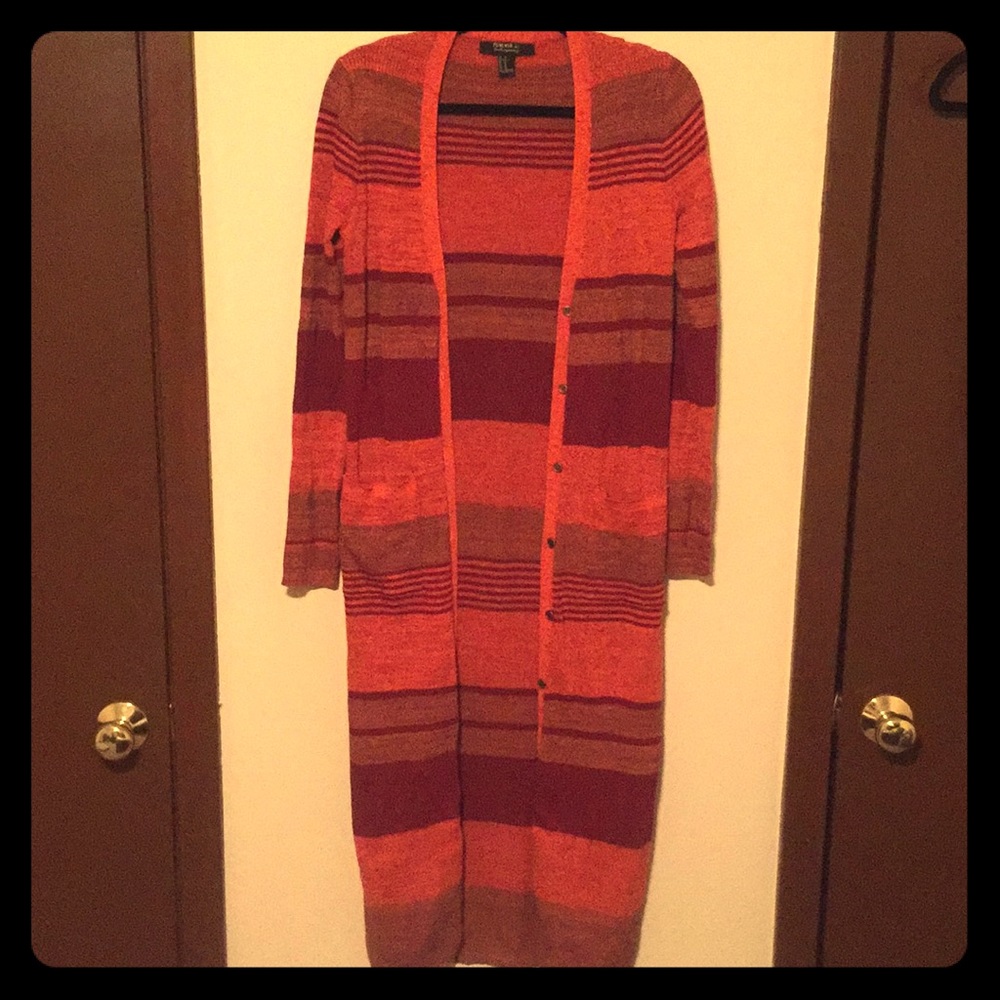 Long striped cardigan